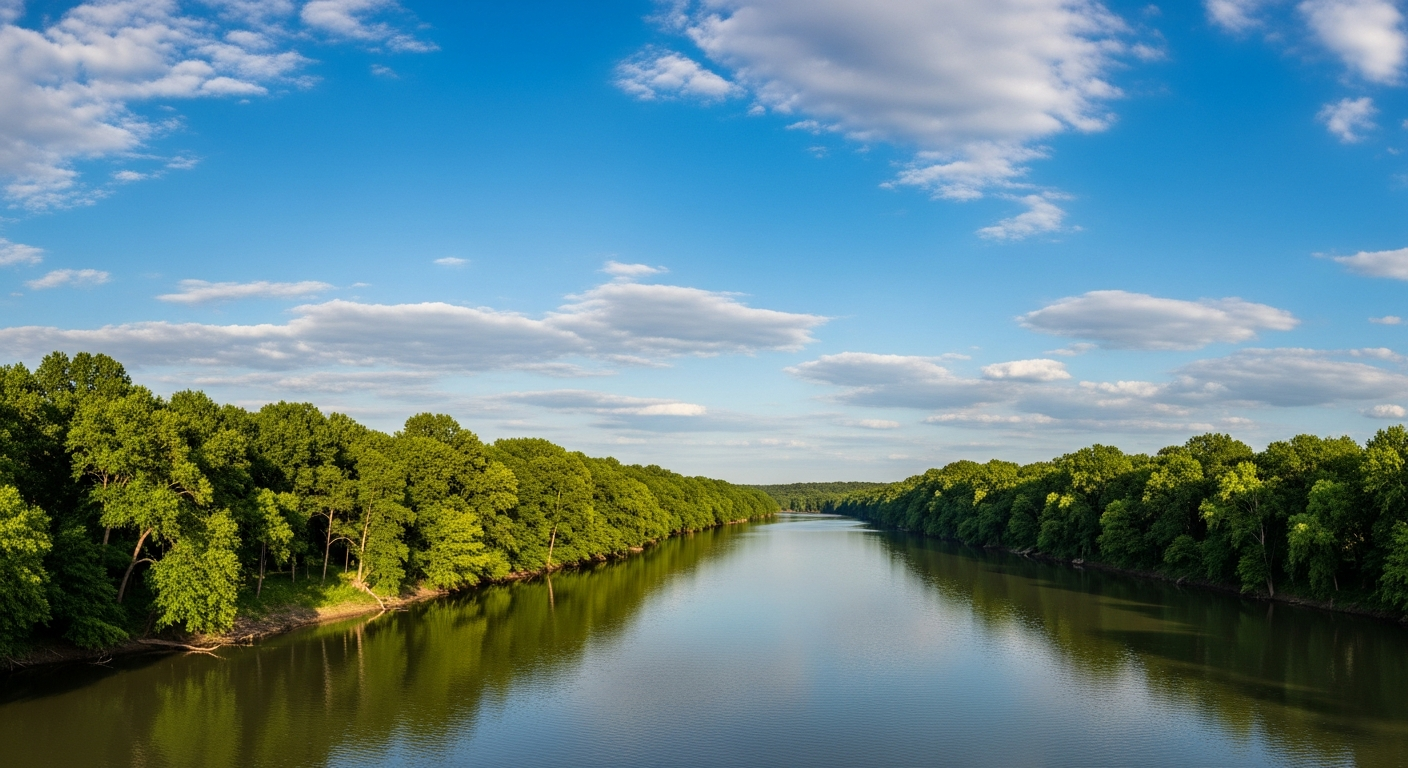 Scenic view of the Colorado River in Bastrop, Texas